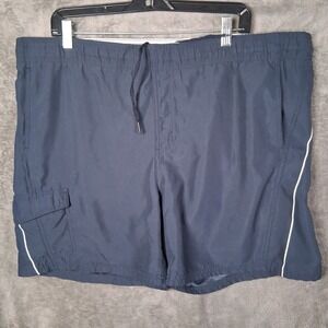 Mens Nike Swim Shorts Size Large Navy Blue 3 Pocket Style Inseam 6"